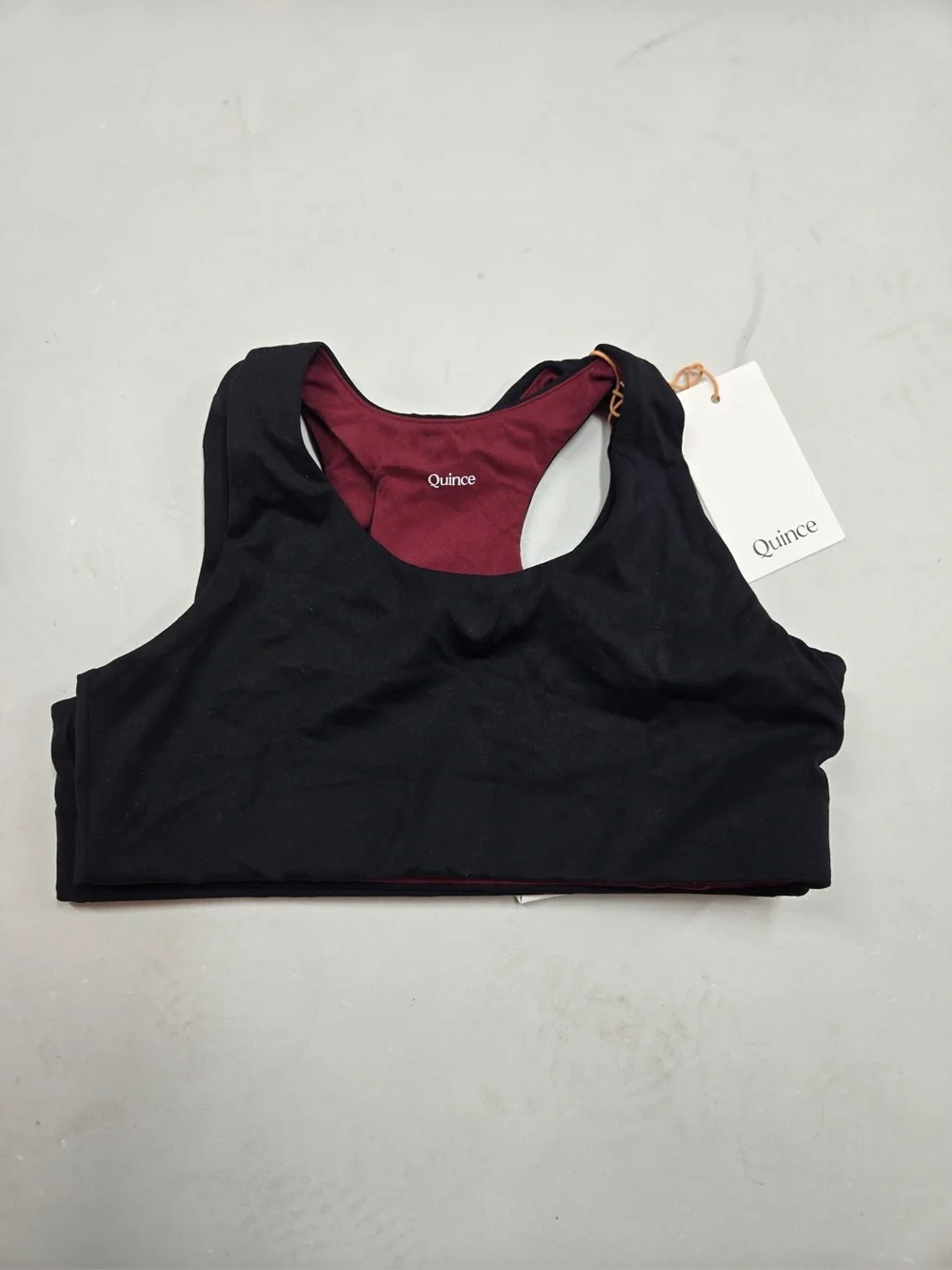 QUINCE Pack Of 2 Girls Ultra-Form Reversible Racerback Bra 10 Black/Merlot 0282